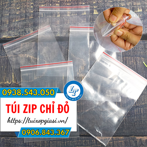 Túi zip chỉ đỏ