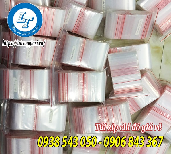 Túi zip chỉ đỏ cân kg
