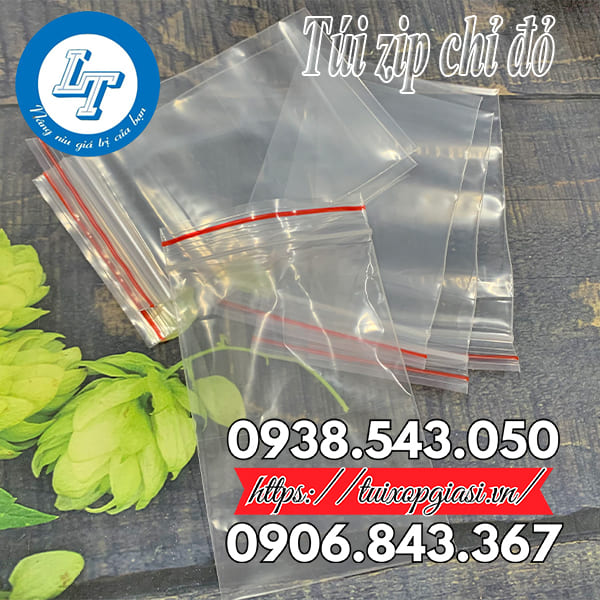 Túi zip chỉ đỏ đủ kích cỡ giá rẻ