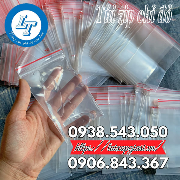 Túi zip chỉ đỏ đủ kích cỡ giá rẻ