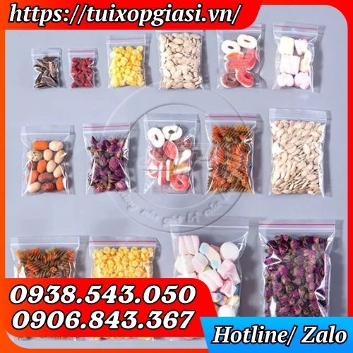 Túi zip chỉ đỏ đựng đa dạng các loại thục phẩm