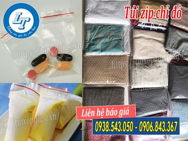 Túi zip chỉ đỉ đựng thuốc tây giá rẻ