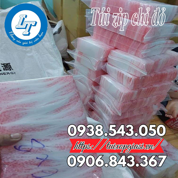 Túi zip chỉ đỏ giá rẻ