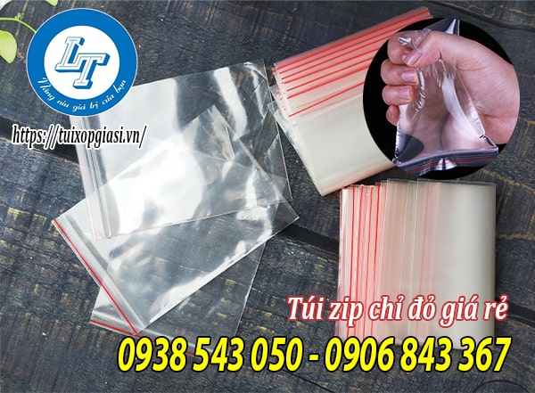 Túi zip chỉ đỏ giá rẻ cân kg