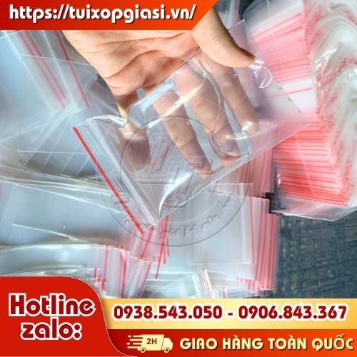 Túi zip chỉ đỏ 2 khoá kín, không rò, không bung