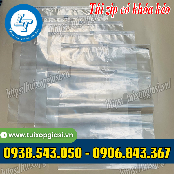 Túi zip có khóa kéo trong suốt