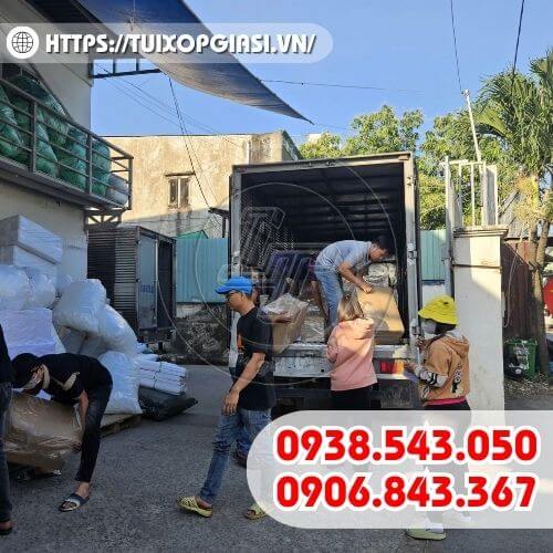 Lên hàng túi zip 2 mặt trong cho khách sỉ HCM