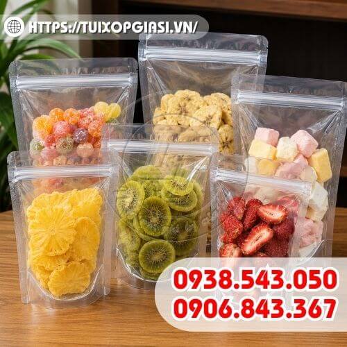 Túi zip 2 mặt trong đựng bánh kẹo, thực phẩm khô