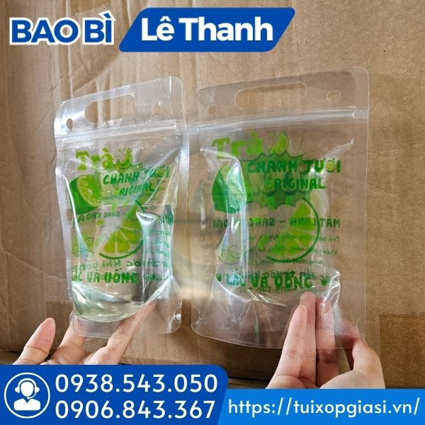 Túi zip đựng trà chanh 2 mặt trong suốt Túi zip đựng trà chanh 2 mặt trong suốt