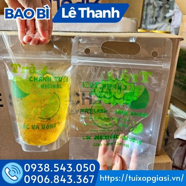Túi zip đựng trà chanh in sẵn