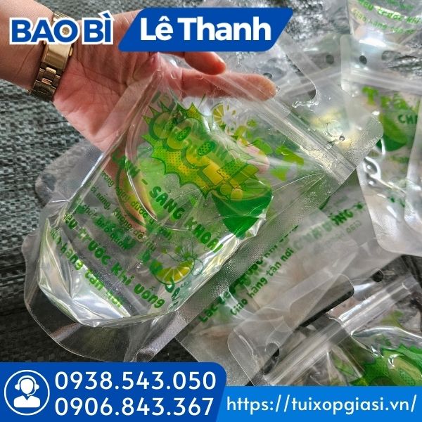 Túi zip đựng trà chanh gọn, nhẹ dễ đem đi