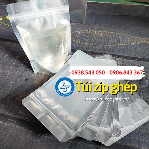 Túi zip ghép 1 mặt bạc Túi zip ghép 1 mặt bạc