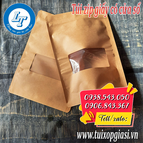 Túi zip giấy có cửa sổ