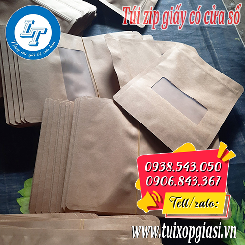 Túi zip giấy có cửa sổ giá rẻ