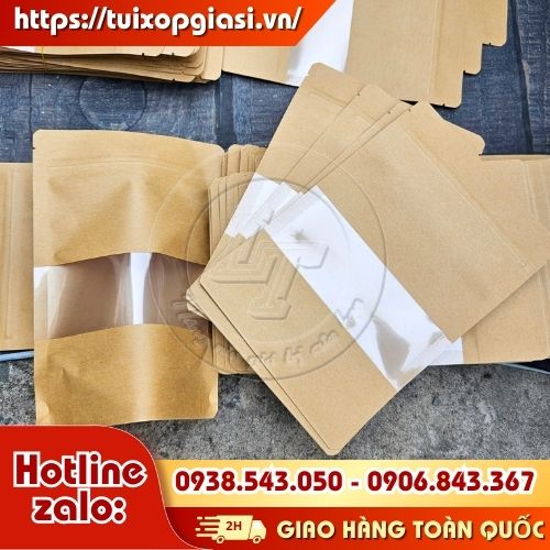 Túi zip giấy cửa sổ tràn viền