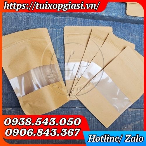 Túi zip giấy cửa sổ tràn viền