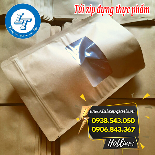 Túi zip giấy kraft đựng thực phẩm