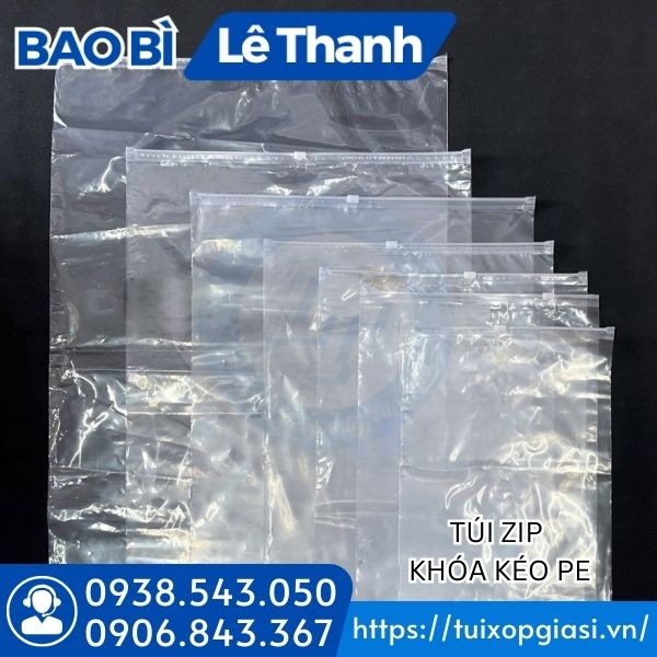 Túi zip khóa kéo đa dạng kích cỡ Túi zip khóa kéo đa dạng kích cỡ
