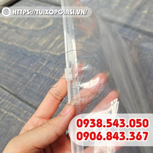 Túi zip khoá kéo lụa trong