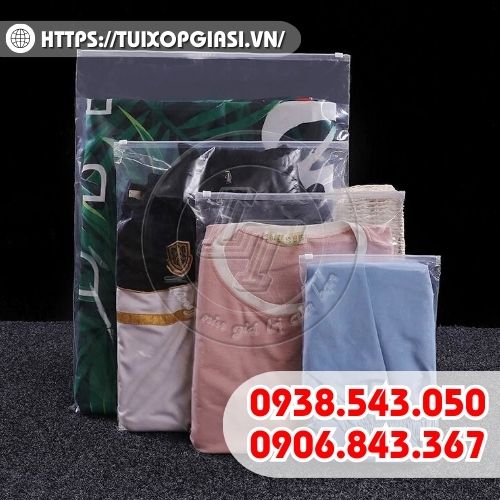 Túi zip khoá kéo loại trong đựng quần áo...