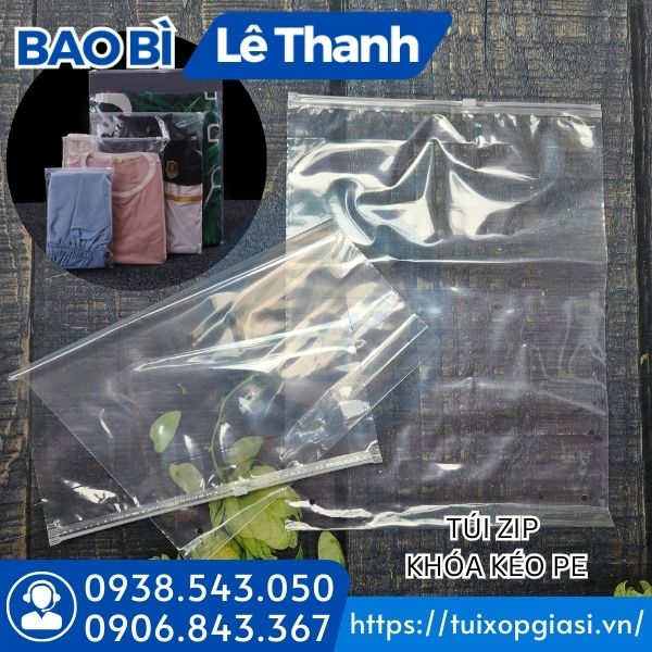 Túi zip khóa kéo pe đựng quần áo Túi zip khóa kéo pe đựng quần áo