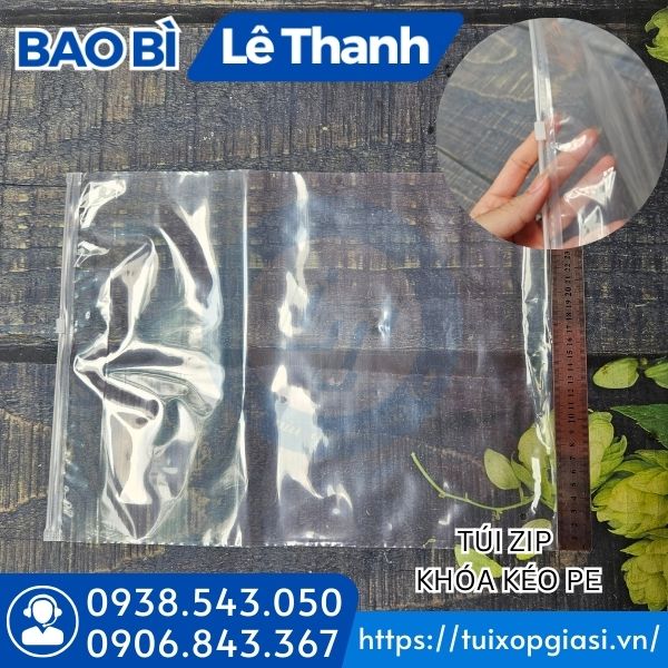Túi zip khóa kéo trong suốt 2 mặt Túi zip khóa kéo trong suốt 2 mặt