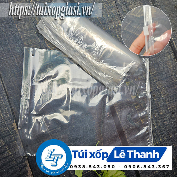 Túi zip khóa kéo trong suốt đựng quần áo giá sỉ
