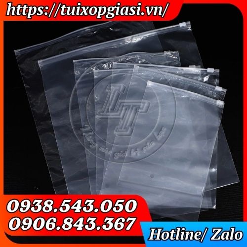 Túi zip lụa trong