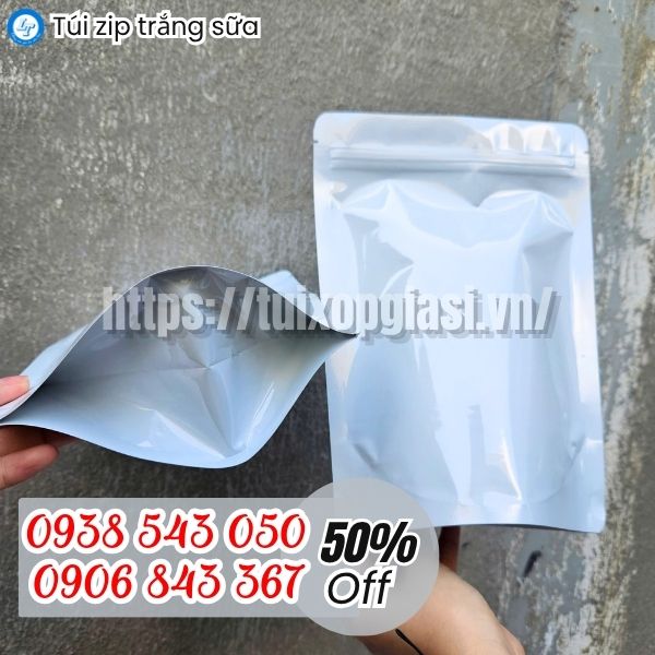 Túi zip trắng sữa