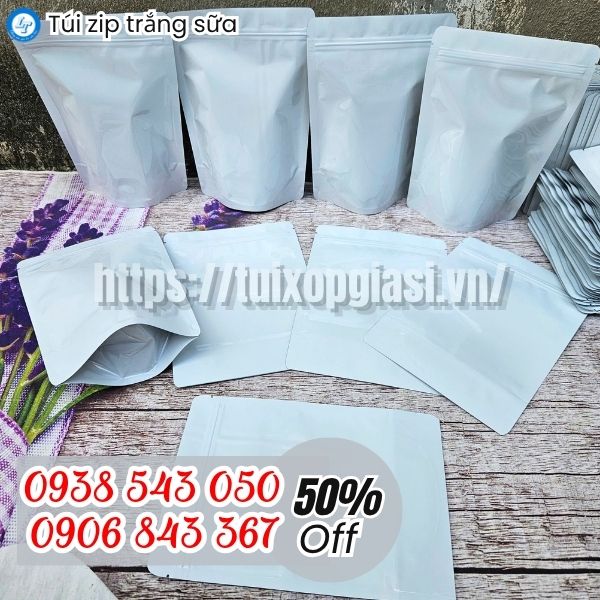 Túi zip trắng sữa