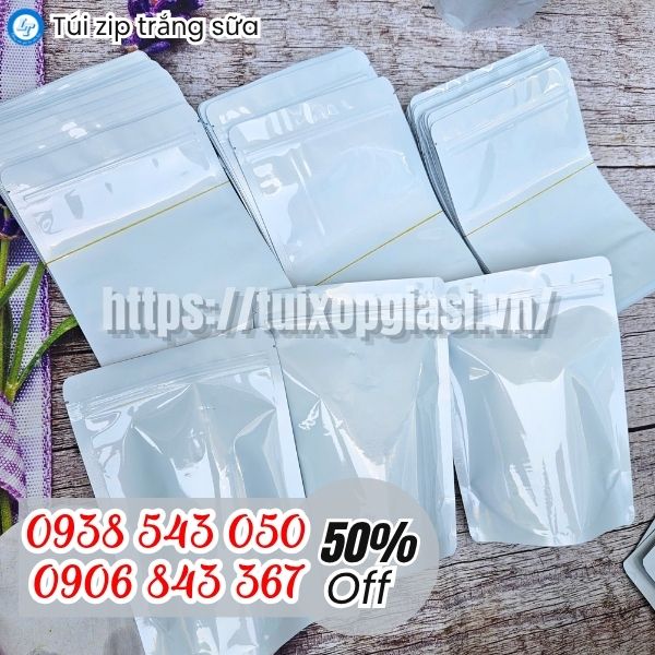 Túi zip trắng sữa