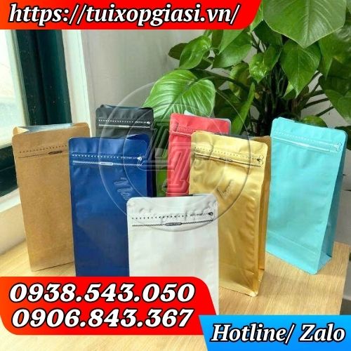 Túi zip xé 8 cạnh đáy vuông