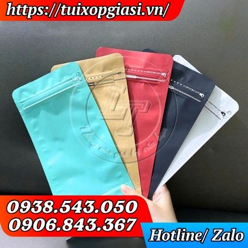 Túi zip xé 8 cạnh đủ màu