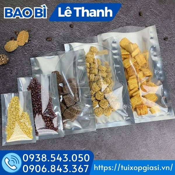 Túi zipper 3 biên 1 mặt bạc giá sỉ