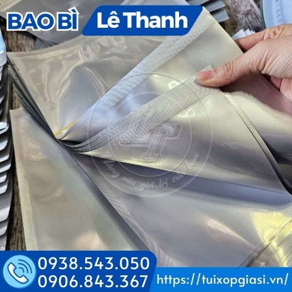 Túi zipper 3 biên 1 mặt bạc giá sỉ
