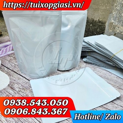Túi zipper trắng sữa