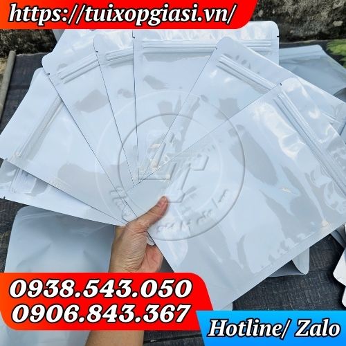 Túi zipper trắng sữa hàng đẹp