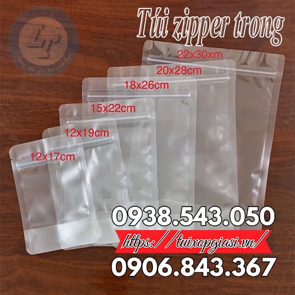 Túi zipper trong giá rẻ