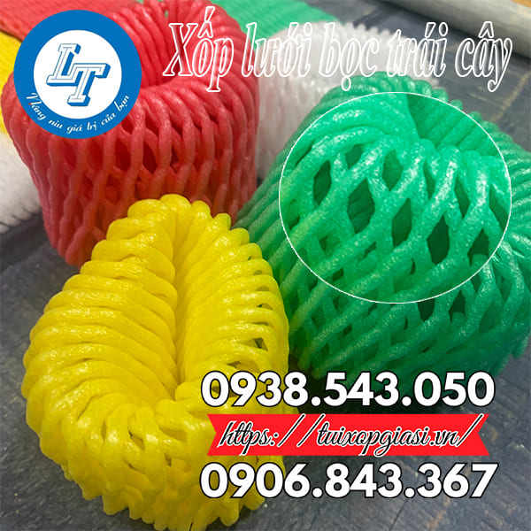 Xốp lưới bọc trái cây thiết kế dạng lưới hình mắt cáo Xốp lưới bọc trái cây thiết kế dạng lưới hình mắt cáo