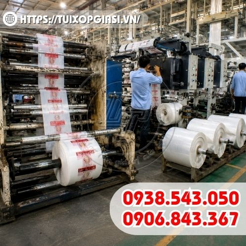 Xưởng sản xuất túi nilon 2 quai in logo theo yêu cầu giá sỉ