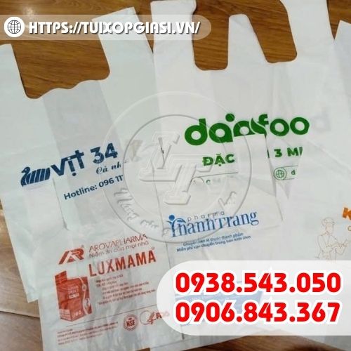Túi nilon 2 quai in logo theo yêu cầu giá sỉ