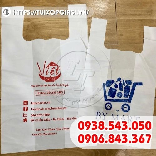 Túi nilon 2 quai in logo theo yêu cầu