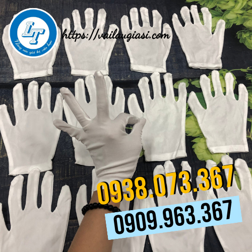 Bán sỉ găng tay vải thun trắng Bán sỉ găng tay vải thun trắng