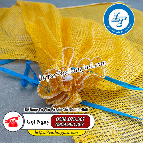 Bao tải lưới sau khi buộc miệng Bao tải lưới sau khi buộc miệng