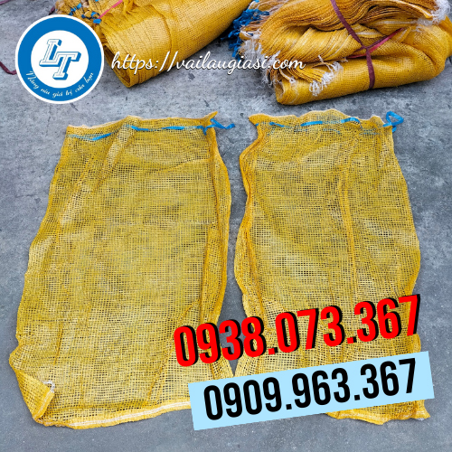 Bao lưới vàng đựng xơ dừa Bao lưới vàng đựng xơ dừa