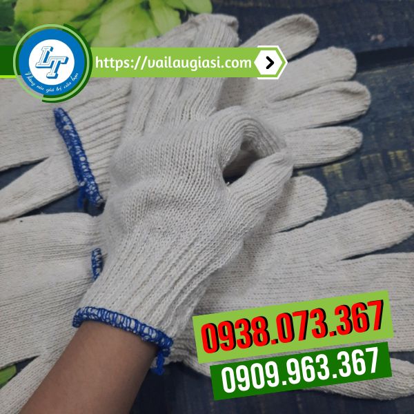 Bao tay len kem viền chỉ xanh Bao tay len kem viền chỉ xanh