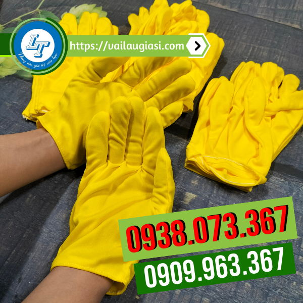 Bao tay vải thun t9 màu vàng chất lượng Bao tay vải thun t9 màu vàng chất lượng