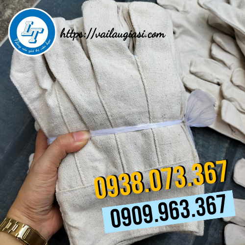 Găng tay vải bạt bó 10 đôi Găng tay vải bạt bó 10 đôi