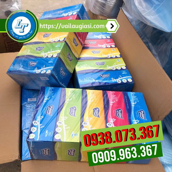 Thùng 50 hộp khăn giấy rút pulppy Thùng 50 hộp khăn giấy rút pulppy