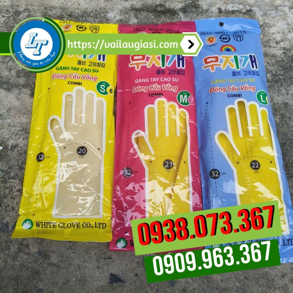 Găng tay cao su Đông Cầu Vồng Combi 3 size s, m, l Găng tay cao su Đông Cầu Vồng Combi 3 size s, m, l